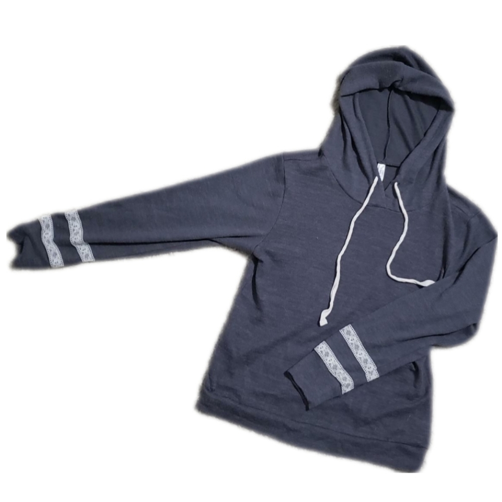 Grayish Blue Flora Nikrooz Hoodie - Small